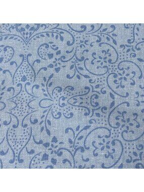 Blue Floral Pattern Cotton Fabric 19x20" Quilting Sewing